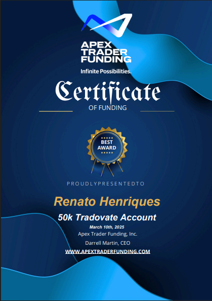 Apex Trader Funding certificate